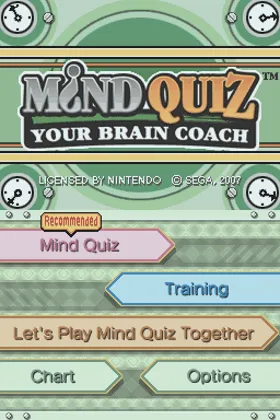 Mind Quiz - Your Brain Coach (USA) (En,Fr,De,Es,It) screen shot title